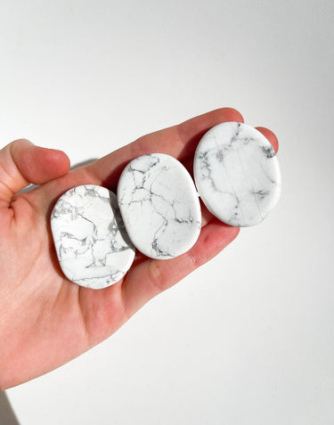 Howlite Worry Stone Howlite Halo Quartz